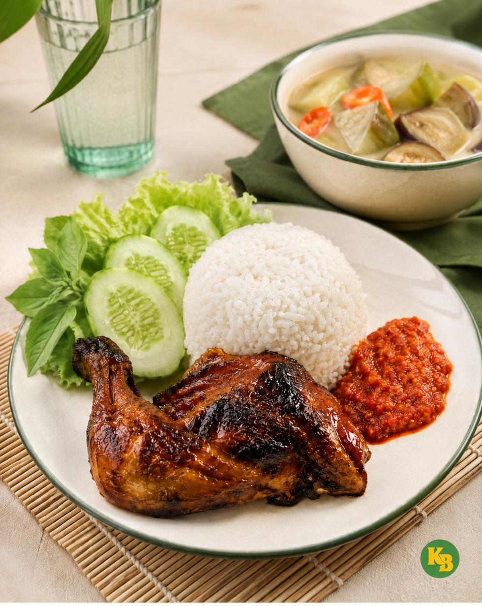 Rendang sapi sayur singkong sambal hijau khas warteg